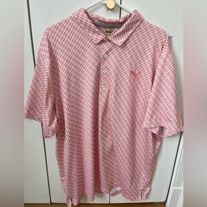Puma Men's Red Checkered Polo Shirt